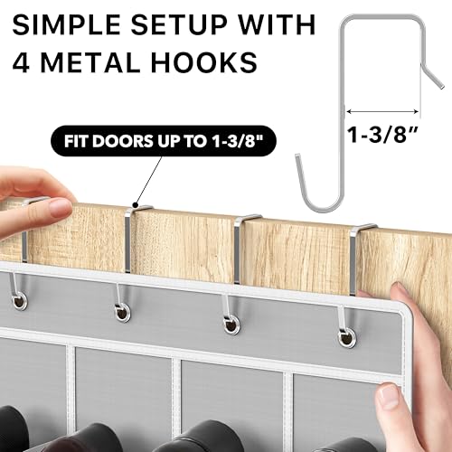 Simple Houseware 24 Pockets Clear Over the Door Shoe Organizer, Gray | 64" x 19", 4 Durable Metal Hooks, 4.3" x 9.5" Pocket Size, Multipurpose