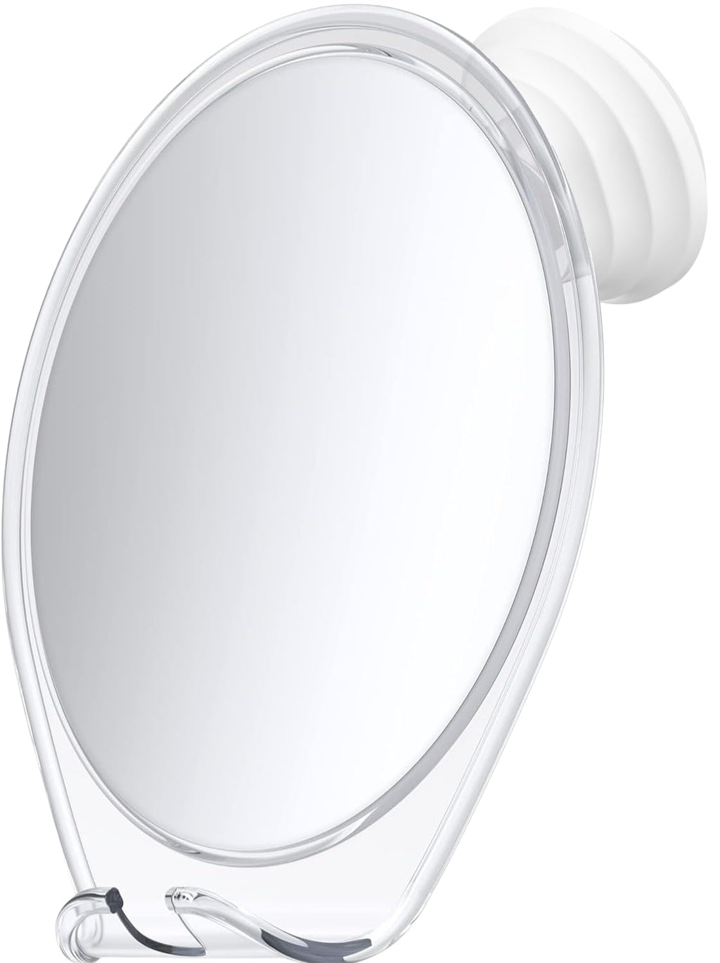 HONEYBULL Fogless Shower Mirror for Shaving with Suction Mount, White | Shatterproof Acrylic Bathroom Accessory With 360 Swivel & Built-in Razor Hook, Clear Reflection in Steam & No-Drill Setup