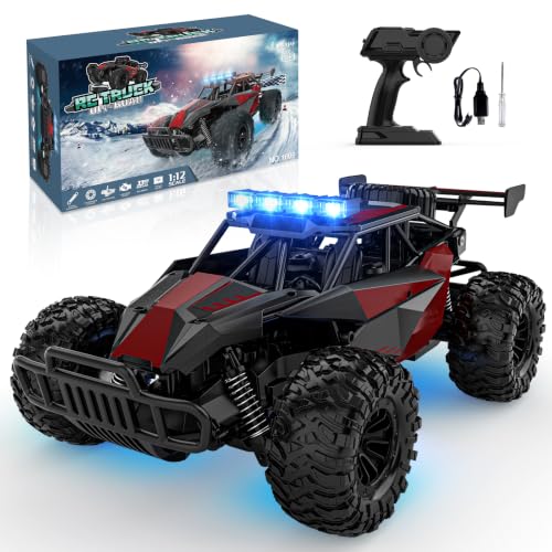 BLUEJAY Remote Control Car, 2.4GHz High Speed 33KM/H RC Cars Toys | 1:12 Monster RC Truck Off Road with LED Headlight and Rechargeable Battery Gifts for Adults Boys 8-12