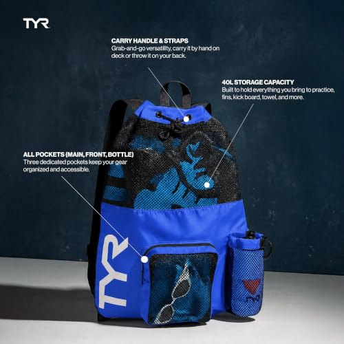 TYR Big Mesh Mummy Backpack, Black