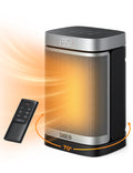 DREO Space Heater, Portable Electric Heaters for Indoor Use with Thermostat | 70°Oscillation, Remote, ECO, 12H Timer, 5 Modes, Safe Quiet Room Heater for Bedroom, 1500W PTC Ceramic Heater for Office