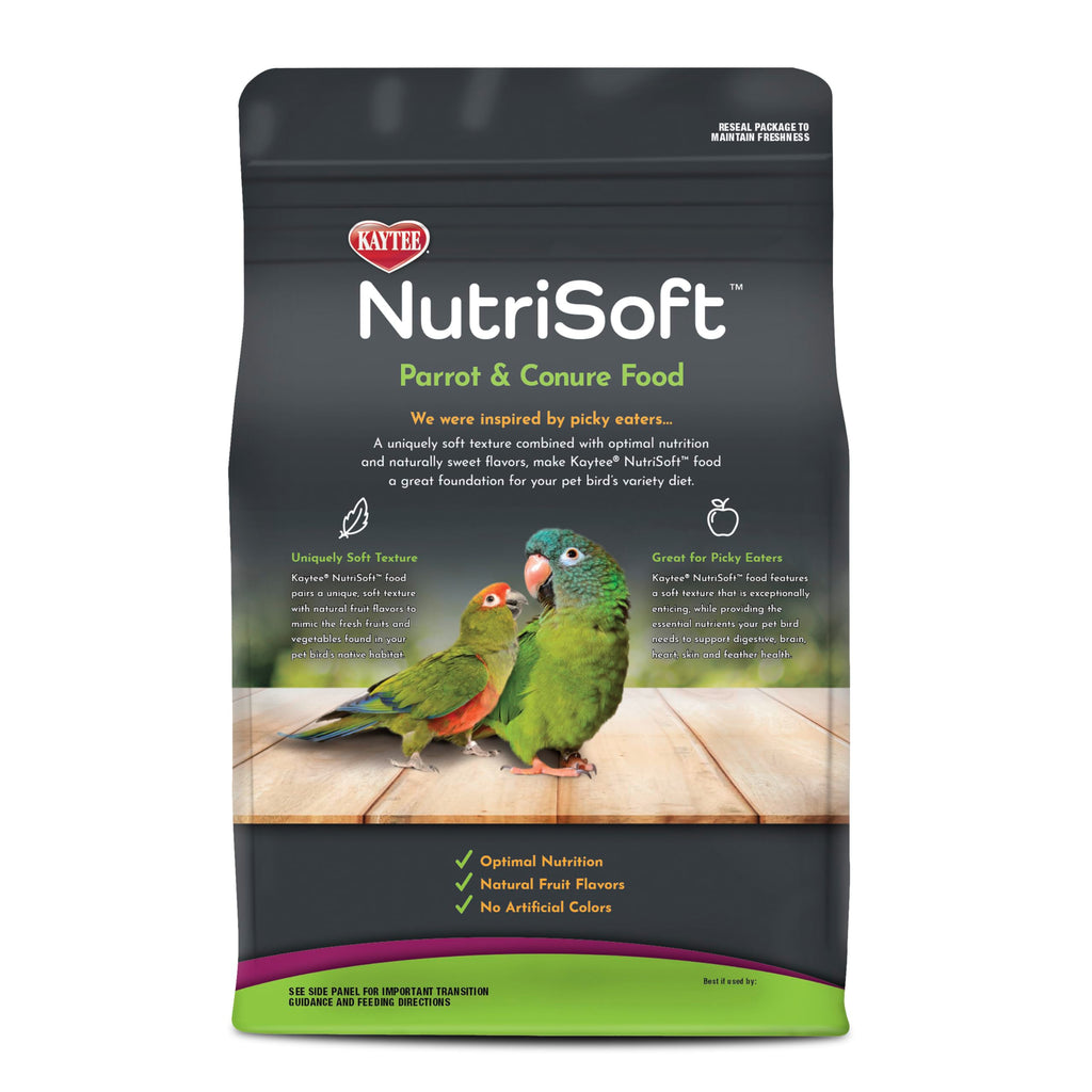 Kaytee Nutri Soft Pet Parrot & Conure Bird Food, 3 Pound