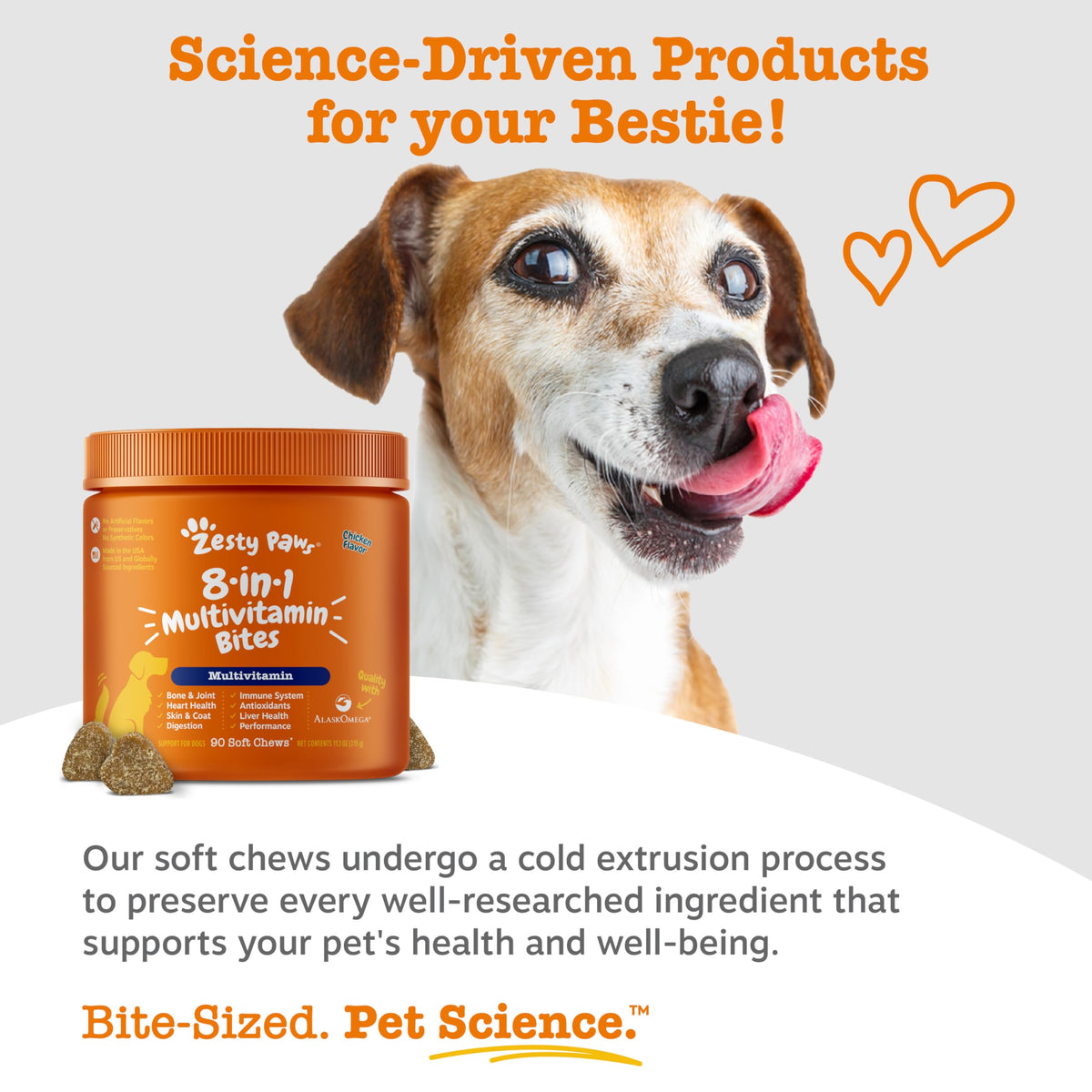 Zesty Paws Dog Vitamins - Dog Multivitamin Chews, Chicken, 90 Ct | Dog Vitamins and Supplements for Hip & Joints, Skin & Coat, Omega 3 Fish Oil for Dogs