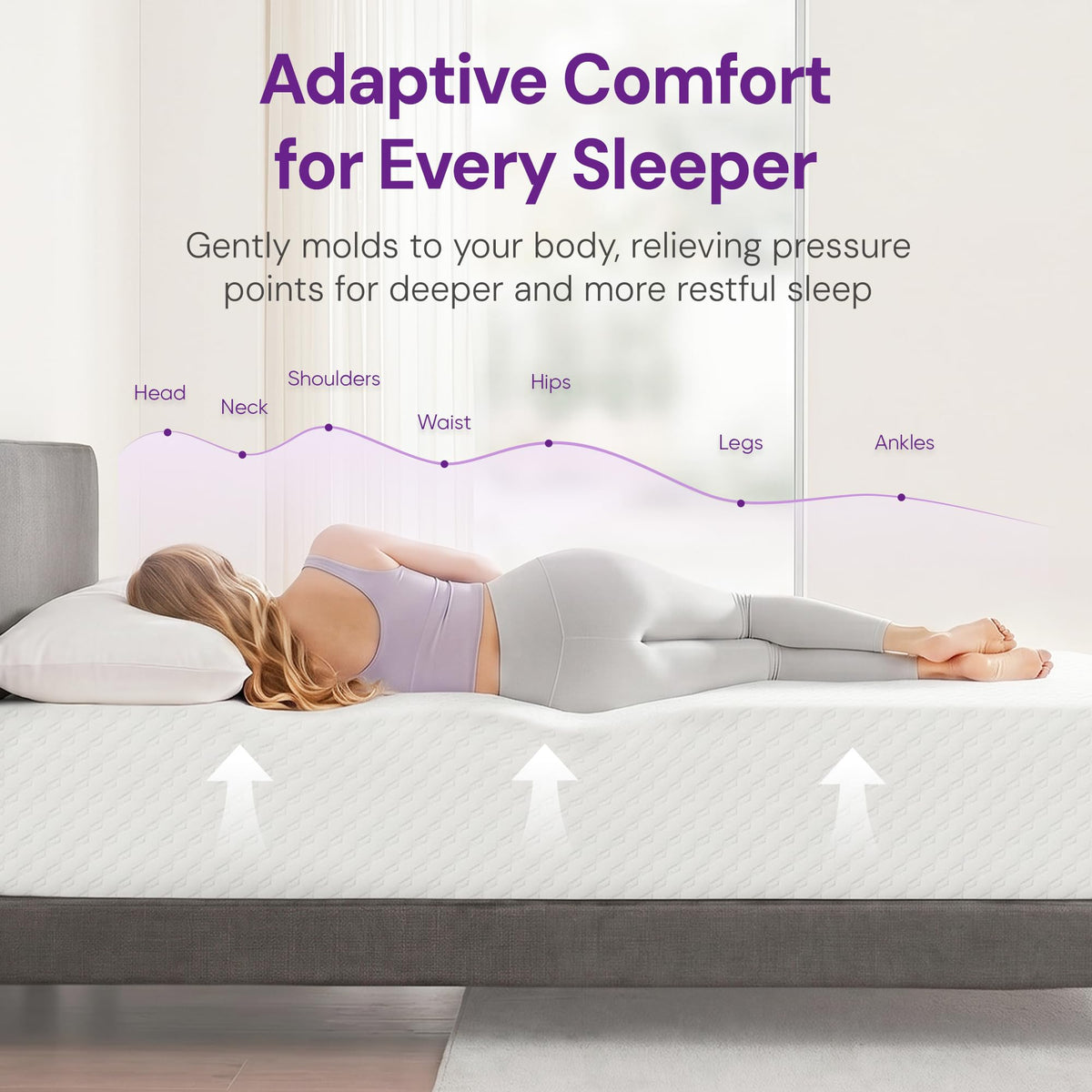 GAESTE Full Size 8 Inch Cooling Gel Memory Foam Mattress, Medium Feel | Pressure Relief & Ergonomic Support, Cool Sleep, Machine Washable Anti-Slip Cover, Fiberglass free, CertiPUR-US Certified