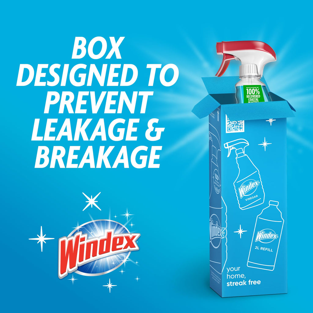 Windex Glass & Window Cleaner Spray Bottle, Original, 23 oz | Streak-Free Shine, Removes Dirt, Smudges & Fingerprints from Glass Tabletops, Windows, Mirrors, Shower Doors & More