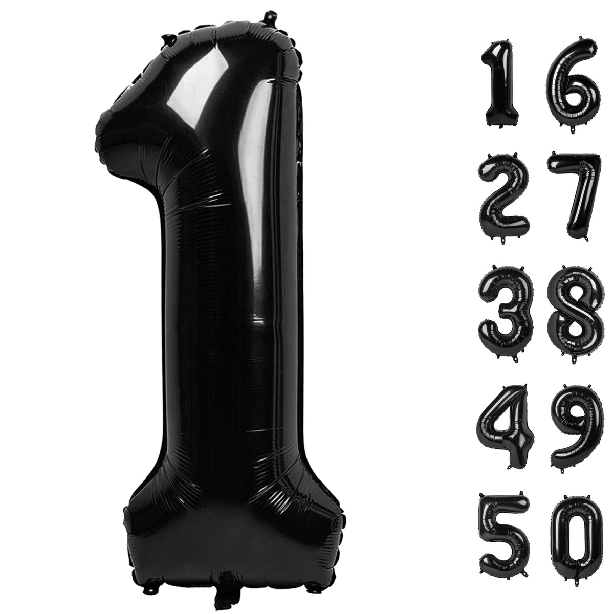 40 Inch Black Number 1 Balloons Foil Digital Helium Number Balloons | for 11 12 16 17 18 19 Birthday Anniversary Wedding Party Decorations,Jumbo Helium Balloon Giant Large Digital Balloon