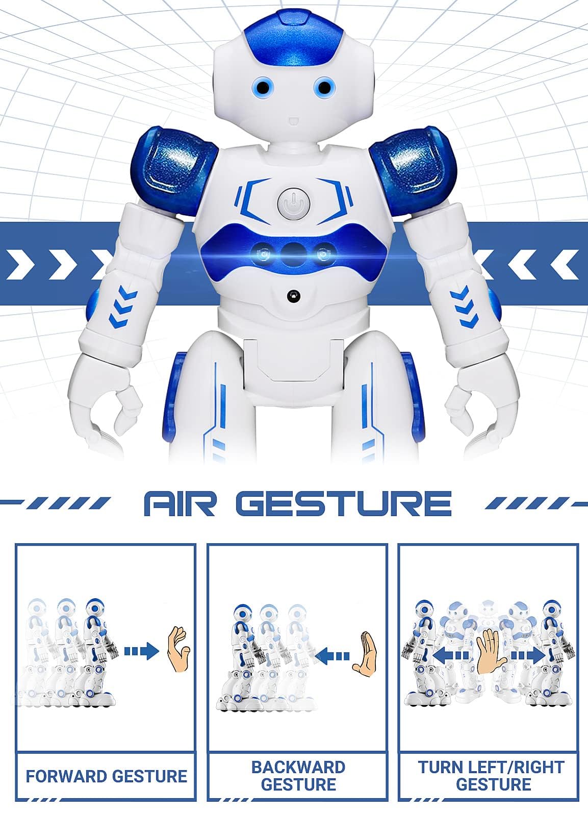 KingsDragon RC Robot Toys for Kids,Remote Control Smart Robot Toy | Gesture & Sensing Programmable Interactive Walking Robot for Age 3 4 5 6 7 8 10 Year Old Boys Girls Birthday Gift Present