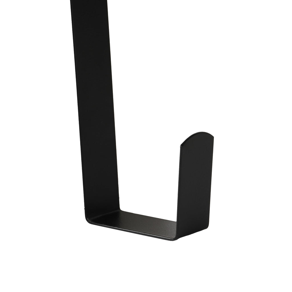 Aeranto Slim Over The Door Wreath Hanger for Front Door, 12" Black 1 Pack | Damage-free wreath holder, Easy to Use and Reusable Door Hook for Christmas, Thanksgiving, Halloween and Daily Décor
