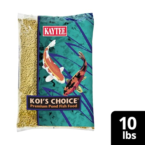 Kaytee Koi's Choice Floating Fish Food for Koi, Goldfish & Pond Fish | Supports growth. Fish food pellets for all seasons. 35% protein, fish meal first, highly digestible koi food
