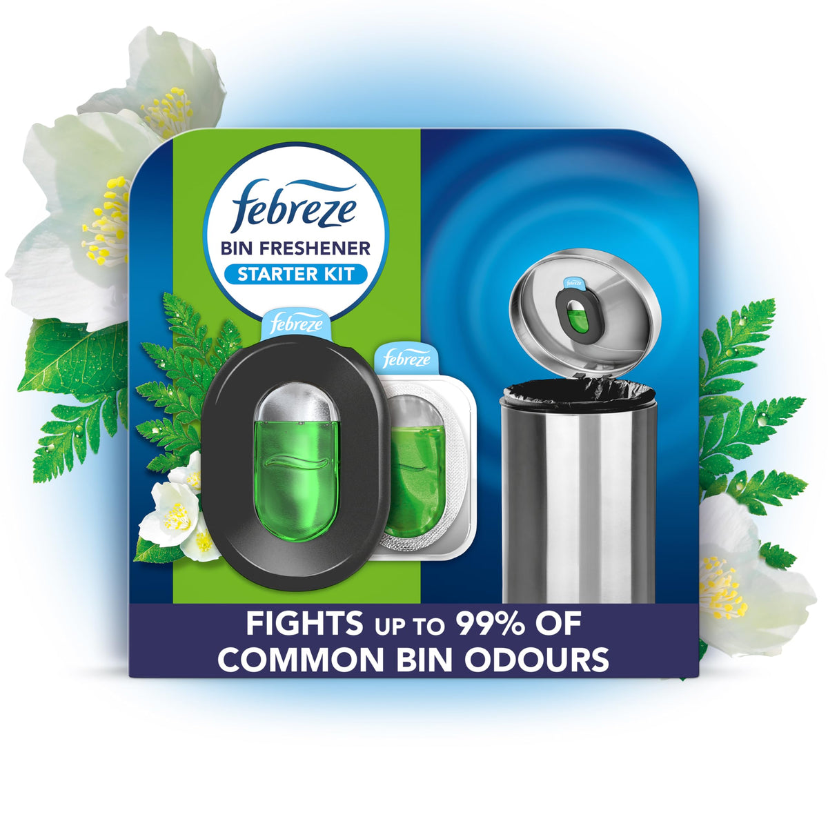 Febreze Bin Freshener Starter Kit Outdoor 1 Holder + 2 Refills 2x4.88ML