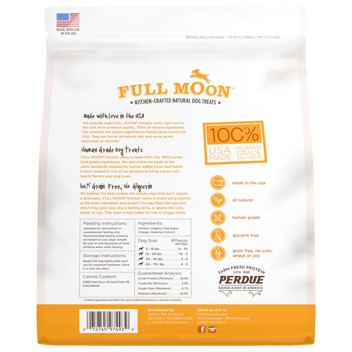 Full Moon® Chicken Jerky Dog Treat 24 Ounce (Pack of 1) | Human Grade, No corn, No wheat, No soy, Glycerin Free, Made in the USA