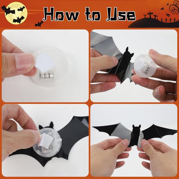 🎁🔥 3D Bat Light Design LED Decorations （contains three sizes: large, medium and small）