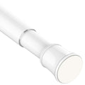 Extendable Curtain Pole Telescopic Spring Tension Rod Heavy Duty Room Divider No Drilling Curtain Rod Adjustable Pole for Wardrobe Window,Shower,Bedroom,Doorway, 69-90 cm (27.2-35.4"), White
