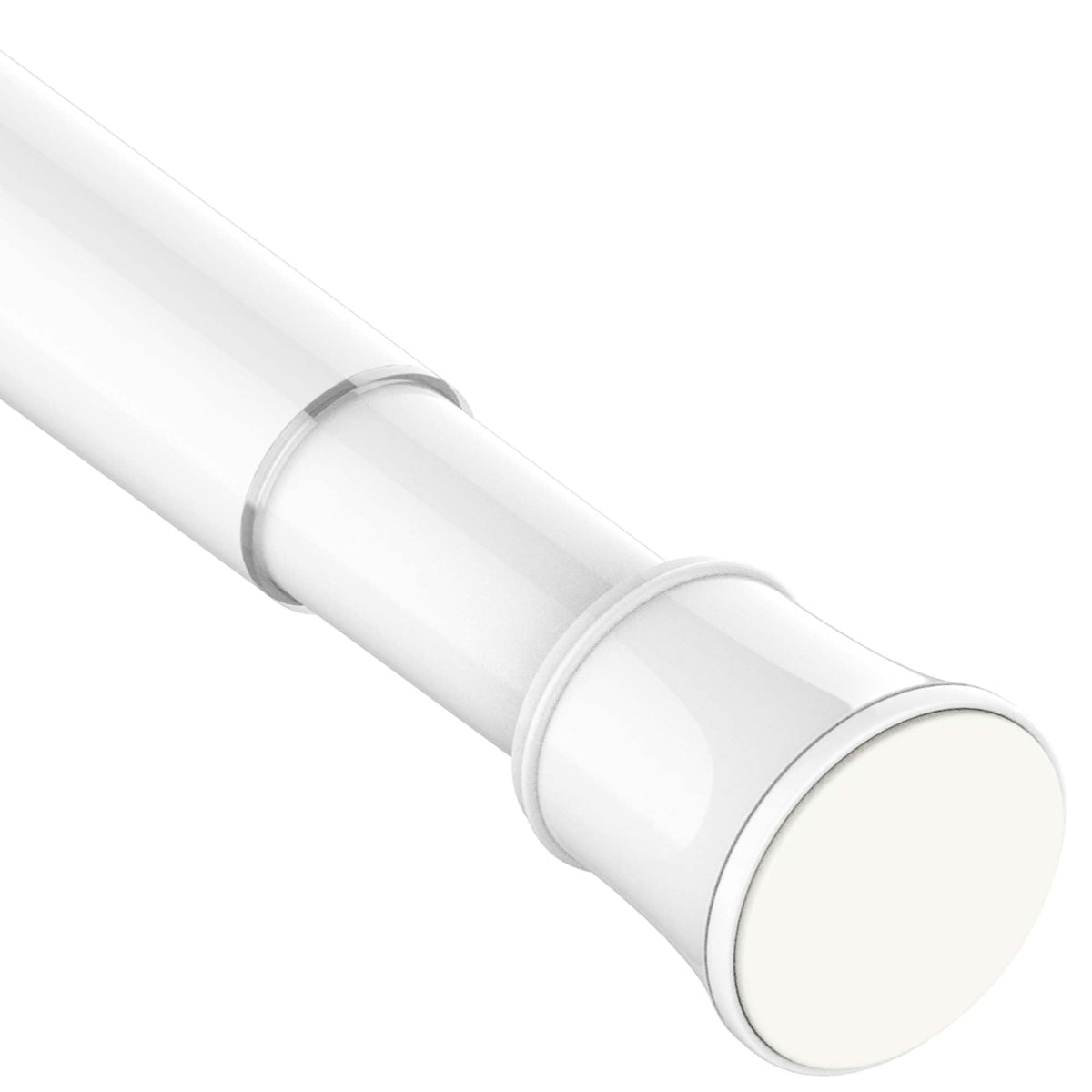 Extendable Curtain Pole Telescopic Spring Tension Rod Heavy Duty Room Divider No Drilling Curtain Rod Adjustable Pole for Wardrobe Window,Shower,Bedroom,Doorway, 69-90 cm (27.2-35.4"), White
