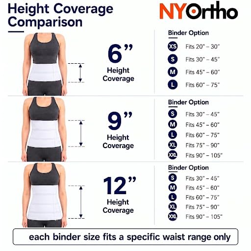 NYOrtho Abdominal Binder Lower Waist Support Belt - Compression Wrap for Men and Women MADE IN USA