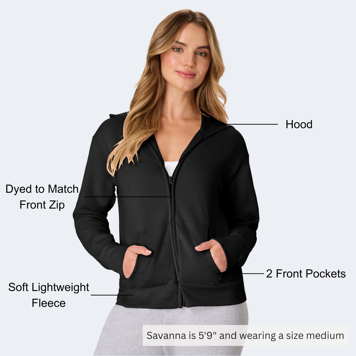 Hanes Women's EcoSmart Fleece Sweatshirt for Women, Soft Midweight - Full-Zip Hoodie, Sweatshirt, or 1/4 Zip