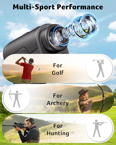 Acer Gadget Golf Rangefinder with Slope On/Off, 800/1200Yards, Golf Gifts | 6X Magnification with Flag Pole Locking Vibration, Rechargeable Battery with Magnetic Stripe, Golf Accessories for Men.