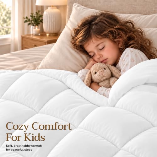 Utopia Bedding Duvet Insert, Comforters Queen Size 88 x 88 Inches, White | Cozy All Season Comforter for Kids, Boys, Girls, and Teens, Down Alternative Fill, Soft Microfiber Shell, Machine Washable
