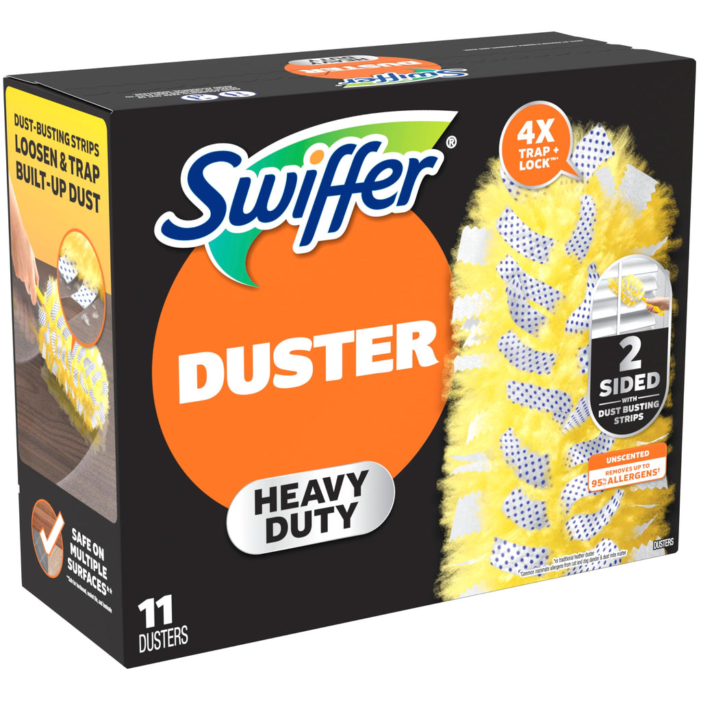 Swiffer Dusters Heavy Duty Multi-Surface Duster Refills for Cleaning, Unscented, 11 Count
