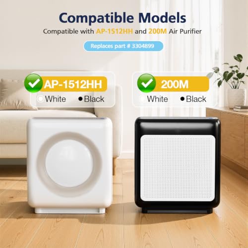 2 Pack Airmega AP-1512HH Filter Replacement for Coway Air Purifier | Also for Airmega 200M air Purifier, 2 HEPA and 6 Carbon Filters, Compared to Part #3304899
