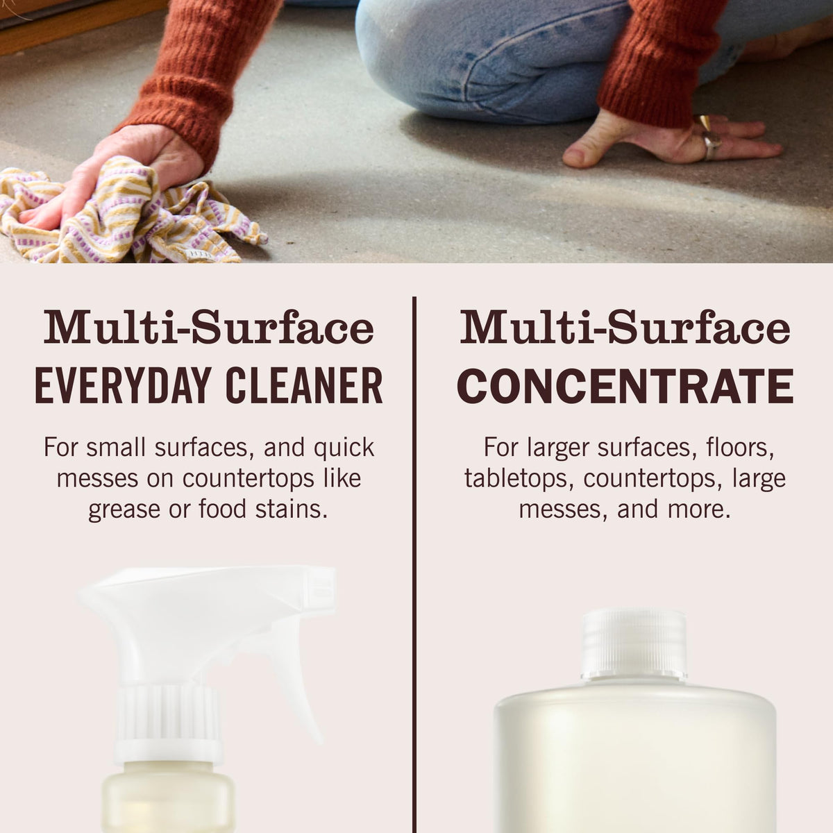 MRS. MEYER'S CLEAN DAY Multi-Surface Concentrate, Lemon Verbena, 2 Pack | 32 oz, Dilute with Water for Powerful Cleaner, Makes Up to 16 Gallons per Bottle, Removes Dirt and Freshens Surfaces