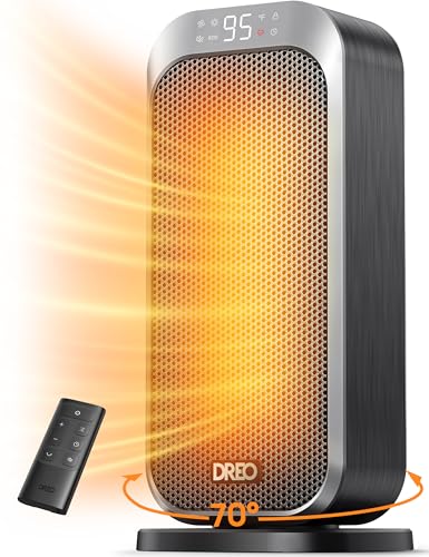 DREO Quiet Space Heater, 1500W Portable Heaters for Indoor Use with Remote