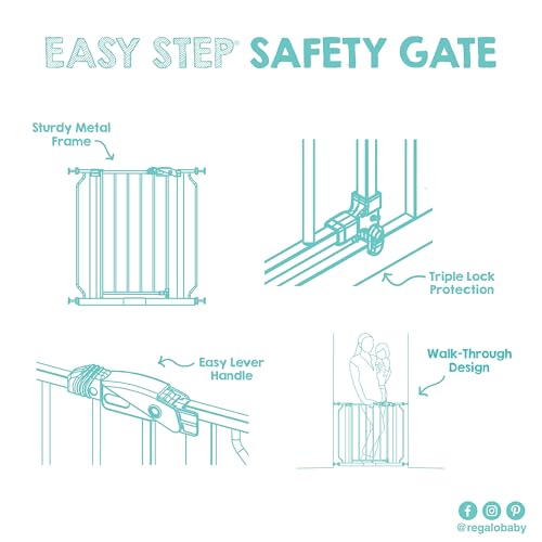 Regalo Safety 29"-38.5" Easy Step Baby Gate, Bottom of Stairs & Doorways