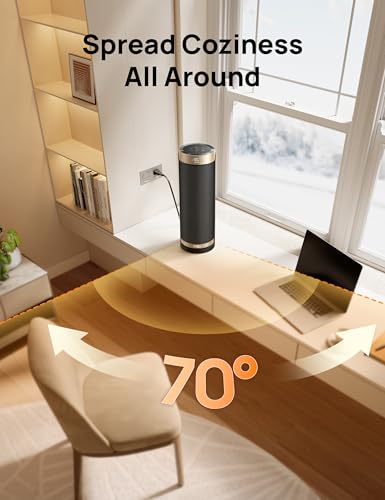 DREO Space Heaters for Indoor Use with Thermostat, 1500W Electric Heaters | Fast Heating, Quiet Operation, 70° Oscillation, Remote Control, 12H Timer, ECO Mode, ETL-Certified Safety Heat for Large Room