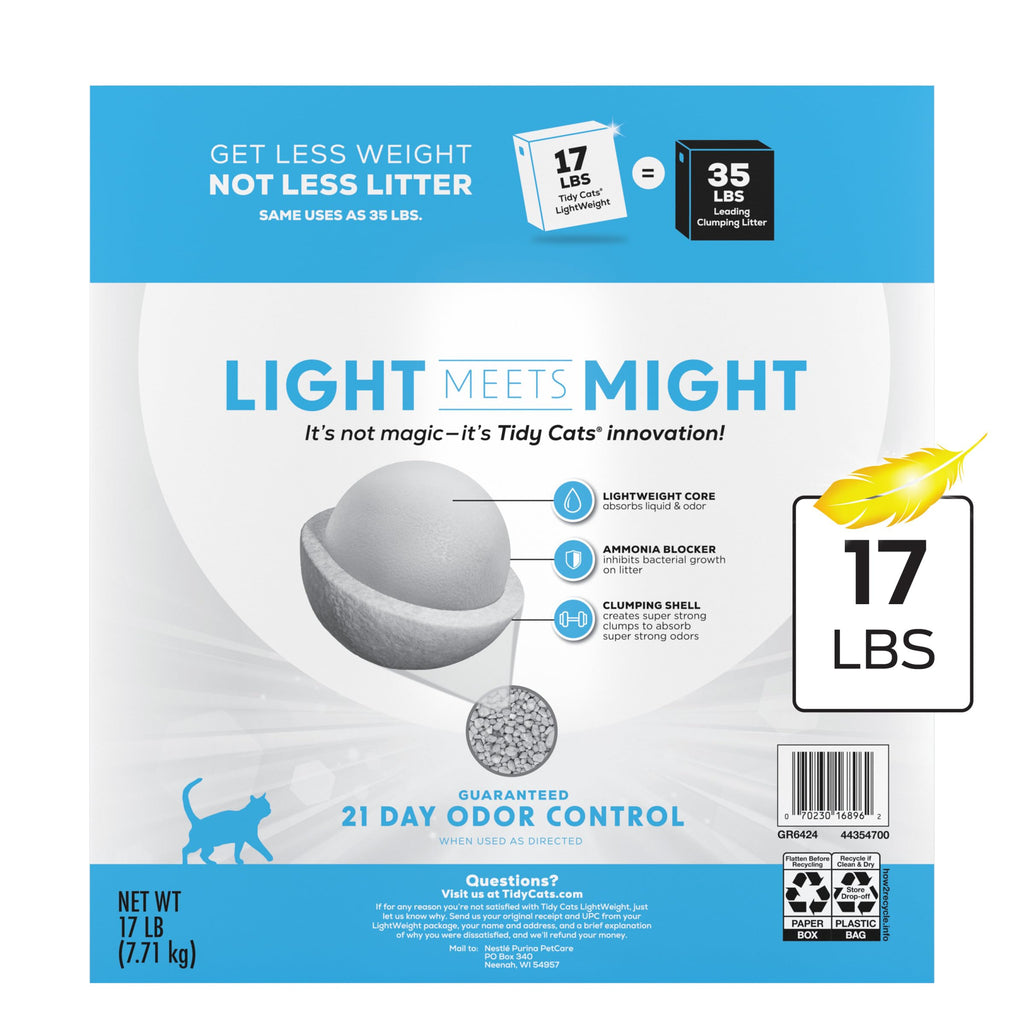 Purina Tidy Cats LightWeight Glade Clear Springs Litter, 17 lb | Glade Scented, tight clumping and low-dust formula offers 21-day odor control for multi-cat homes