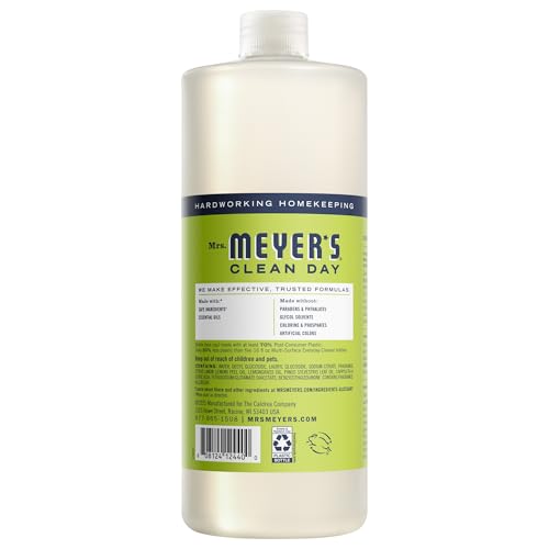 MRS. MEYER'S CLEAN DAY Multi-Surface Concentrate, Lemon Verbena, 2 Pack | 32 oz, Dilute with Water for Powerful Cleaner, Makes Up to 16 Gallons per Bottle, Removes Dirt and Freshens Surfaces