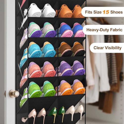 UVIAHOMI 20-30 Pairs Over the Door Shoe Organizer, 10-Tier Door Shoes Rack