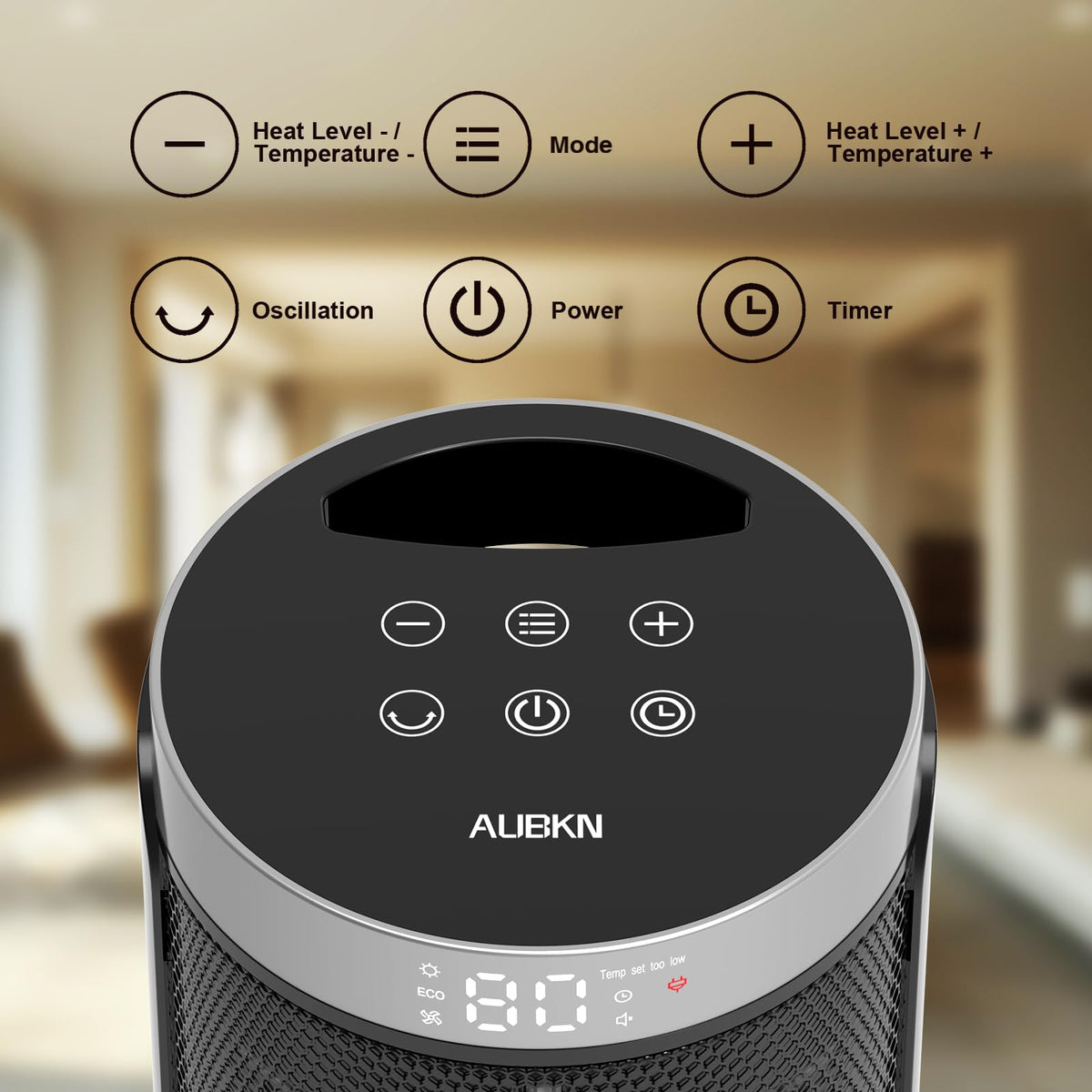 Space Heater, WINHL Portable Electric Heaters for Indoor Use,70°Oscillation | Thermostat, Remote Control, 12H Timer, 5 Modes, Small Quiet 1500W PTC Ceramic Fast Safety Heat for Office, Bedroom, Home