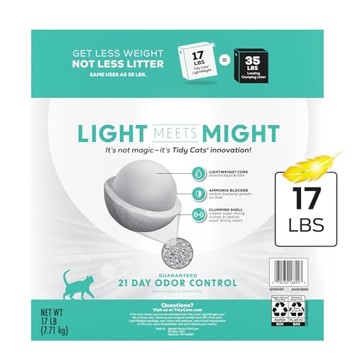 Purina Tidy Cats Low Dust Clumping Cat Litter, LightWeight Free & Clean Unscented, Multi Cat Litter - 17 lb. Box
