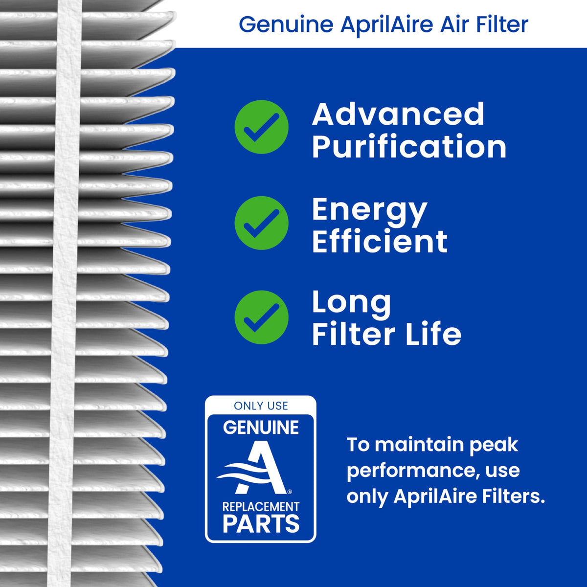 AprilAire 413 Replacement Filter for AprilAire Whole House Air Purifiers - MERV 13, Healthy Home Allergy, 16x25x4 Air Filter (Pack of 2)