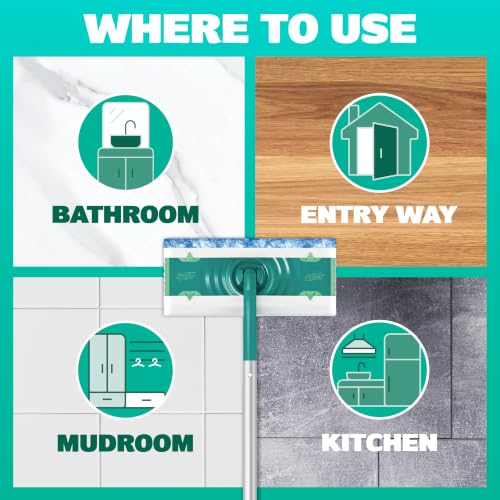 Swiffer Sweep + Mop, Wet Pads Refill, Floor Cleaner for Dirt, Dust, Hair, Cleaning Cloths for Mopping Home, Bathroom, Kitchen, All Purpose Multi-Surface Floor Wipes, Fresh, 24ct