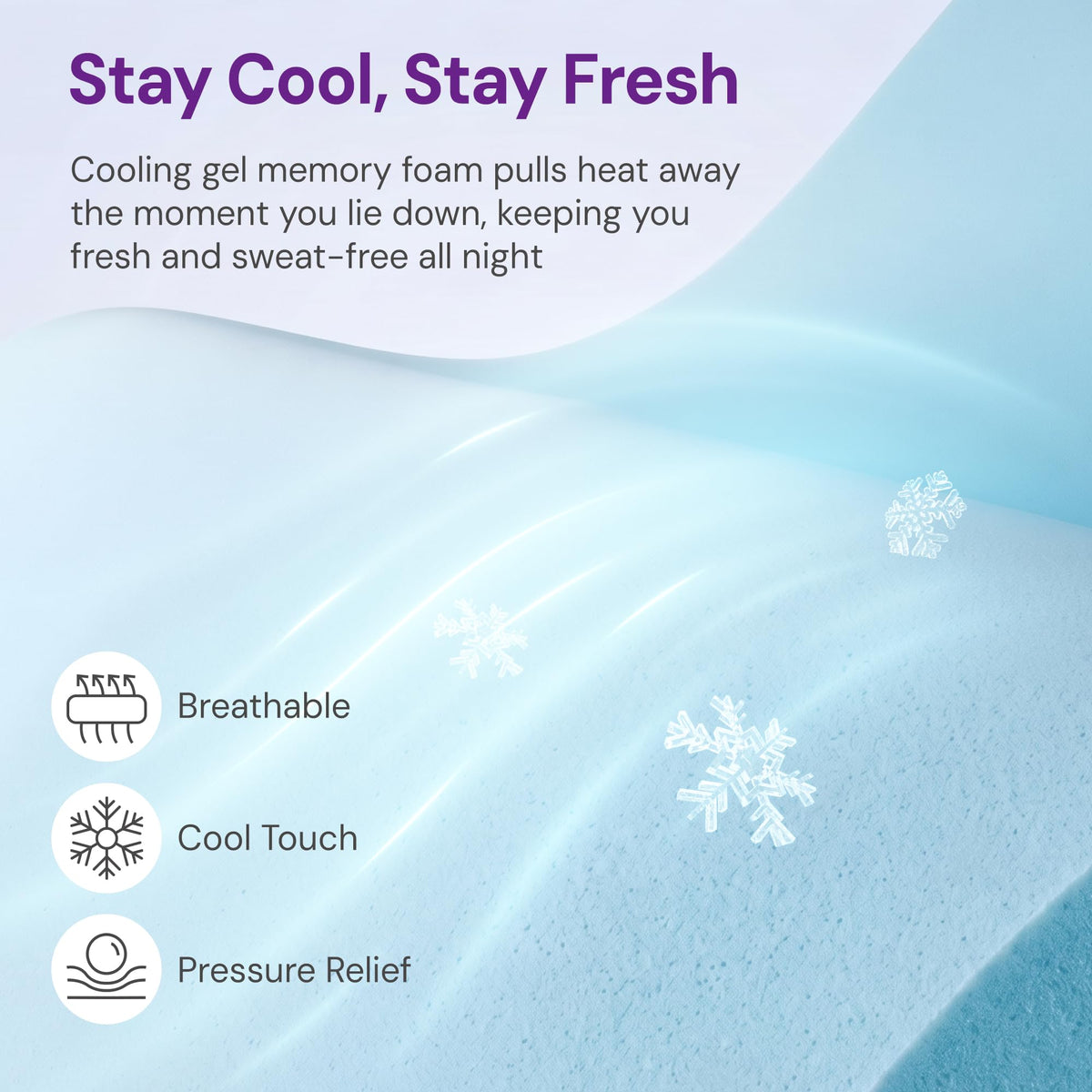 GAESTE Full Size 8 Inch Cooling Gel Memory Foam Mattress, Medium Feel | Pressure Relief & Ergonomic Support, Cool Sleep, Machine Washable Anti-Slip Cover, Fiberglass free, CertiPUR-US Certified