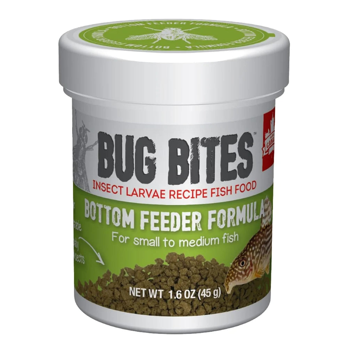 Fluval Bug Bites Bottom Feeder Fish Food, 1.60 Oz. | Granules for Small to Medium Sized Fish, A6586
