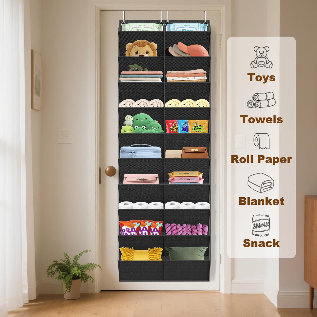 UVIAHOMI 20-30 Pairs Over the Door Shoe Organizer, 10-Tier Door Shoes Rack
