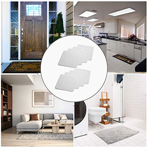 Home Techpro Vacuum Tech Rug Pad Gripper for Hardwood Floors No Damage Tape | New Material to Keep Your Rug in Place, Runner Rug Non Slip Rug Corner Pads Stickers for Carpet, Area Rug, Heavy Duty, 4PCS