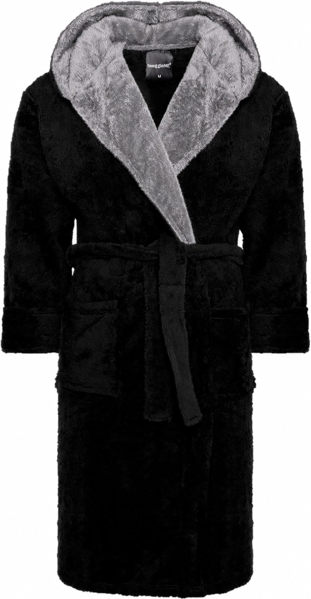 SnuggleME Dressing Gowns for Men | Super Soft Snuggle Hooded Dressing Gown | Men's Warm and Cozy Fleece Nightwear Robe | Gifts for Him