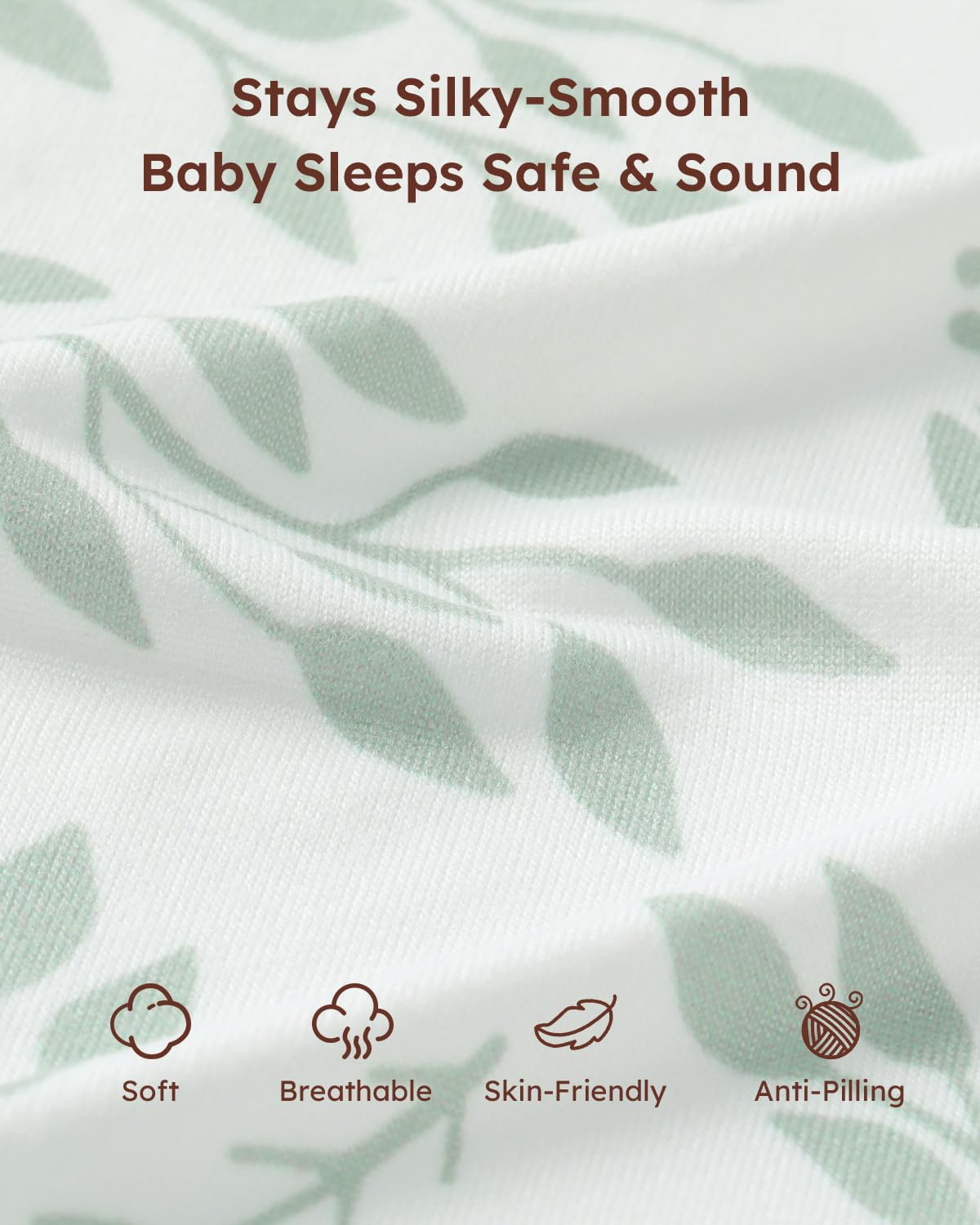 Yoofoss 2-Pack Baby Crib Sheets for Boys Girls 52x28 (Green+Leaf) | Soft & Breathable & Cozy, Fitted Crib Mattress Cover Set for Baby Bed and Toddler Mattress