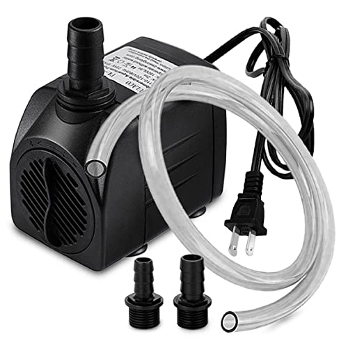 PULACO 400GPH Submersible Pump with 5 ft Tubing | 1500L/H 25Watt durable fountain water pump for Pond Fountain, Aquariums Fish Tank, Statuary, Hydroponics