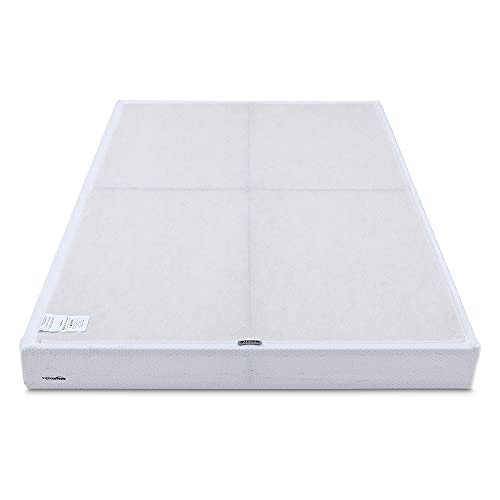 Amazon Basics Smart Box Spring Bed Base, 5-Inch Low Profile Height Mattress Foundation, Sturdy Durable Steel Support, Tool-Free Easy Assembly, Queen, 79" x 59.5" x 5", White