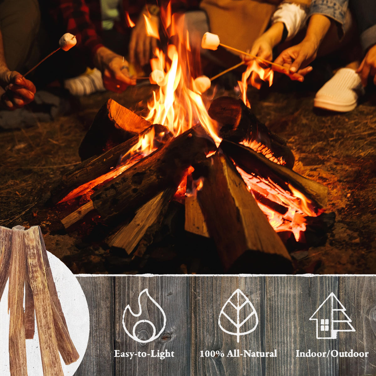 Fatwood Fire Starter Sticks 10lb Box - Indoor or Outdoor 100% All Natural Pine Fire Starters for Campfires, Fireplace, Firepit, Stove, or BBQ Grill - Kindling Firewood Lighter by Pure Garden