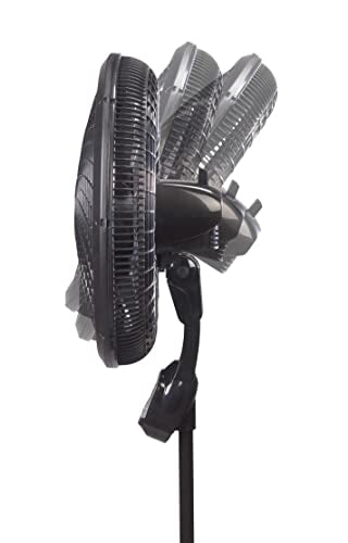 Lasko Cyclone Oscillating Pedestal Fan - Adjustable to 54" - 1843 - Black | Remote Control, Cooling Standing Fan for Bedroom, Living Room, and Home Office, 18" Blade Diameter, 3 Quiet Speeds