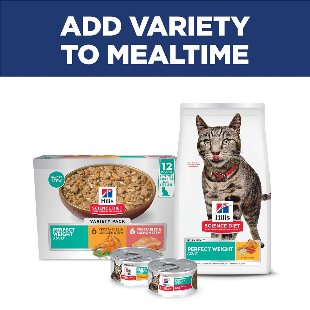 Hill's Science Diet Adult Perfect Weight Dry Cat Food | #1 Veterinarian Recommended, Chicken Recipe, 7 lb. Bag