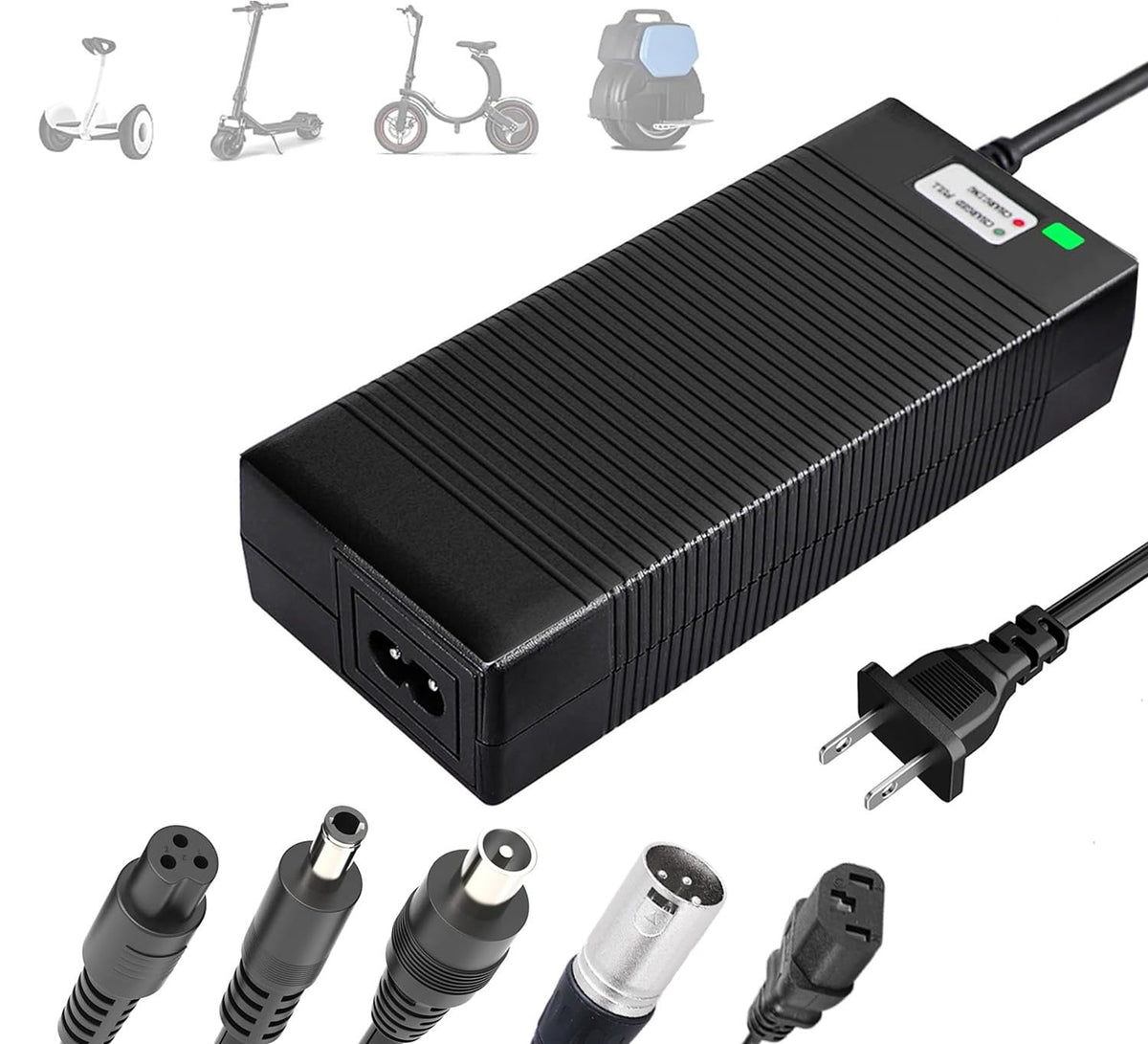 5 in 1 Plugs 54.6V Safe Charger for 48V 13S Lithium Batteries, UL Certified