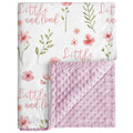 CIVARUA KIDS Fleece Baby Blankets for Girls & Boys, Infant Toddler Blanket | Soft Newborn Baby Minky Receiving Blanket, Dotted Backing for Nursery Crib Stroller, Double Layer, 30''x40'', Pink Floral