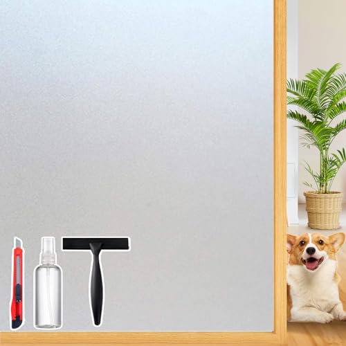 Dwersty Frosted Glass Window Privacy Film Decorative, 17.5" x 78.74"