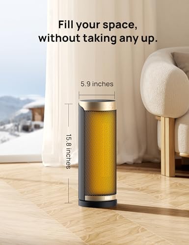 DREO Space Heaters for Indoor Use with Thermostat, 1500W Electric Heaters | Fast Heating, Quiet Operation, 70° Oscillation, Remote Control, 12H Timer, ECO Mode, ETL-Certified Safety Heat for Large Room